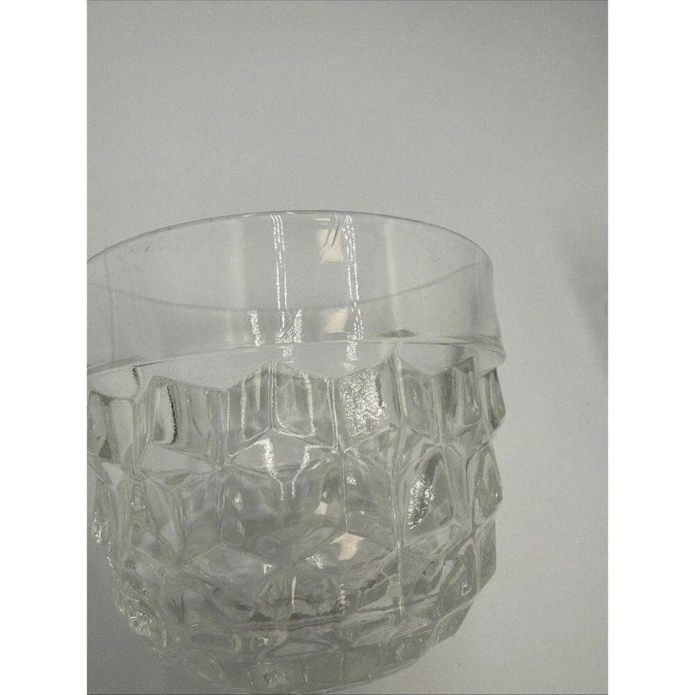 Fostoria 1960s American D-handle Elegant Glass Cubist Punch Orphan Set Of 4 READ